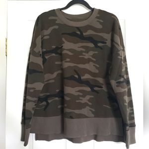 Time and Tru Camo Crewneck Top